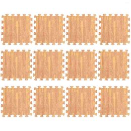 Badmatten 12 stuks houtnerf schuim vloermat kind legpuzzels voor kinderen gebied tapijt baby speelkussen
