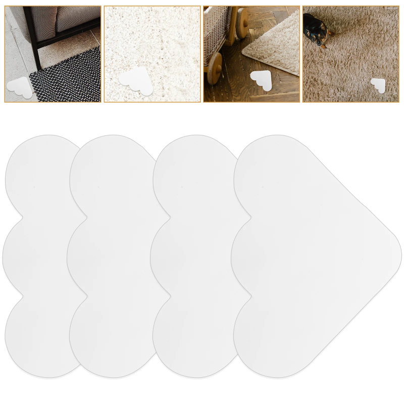 Bath Mats 12pcs Non-slip Carpet Grippers Cloudy Shape Rug Pads Stickers Mat Decals