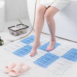Tapis de bain 20 cm 32 cm Tapis de douche Tapis de salle de bain Maille en plastique souple Tapis de sol antidérapant Épissage de massage des pieds