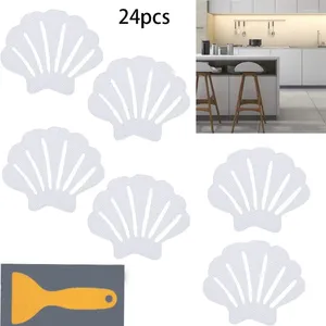 Badmatten 24 PCS Shell-vorm Non Slip Bathtub-stickers Niet-slip Peva Rubber transparante badkamer