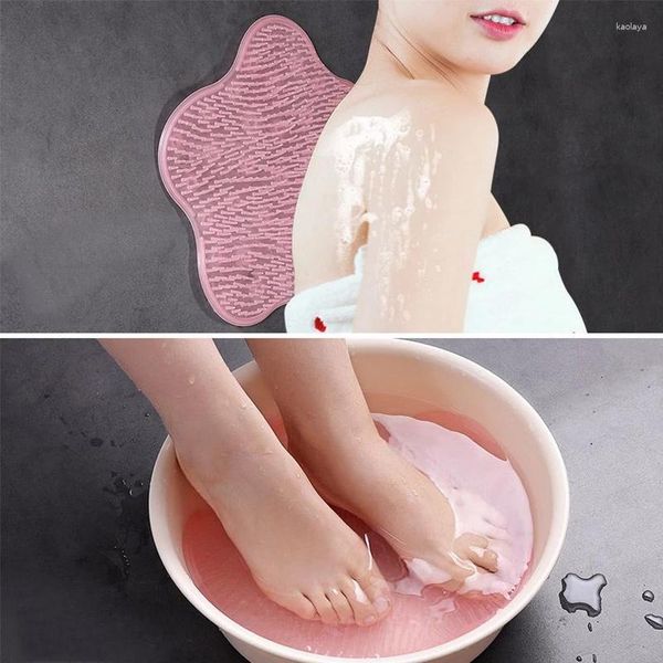 Tapis de bain 28,5 cm Forte aspiration Tapis de salle de bain antidérapant Douche antidérapante Brosse à pieds en silicone Peau morte