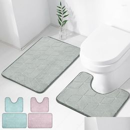 Tapis de bain 2pcs Sett de tapis non glissé Absorbant Tapis de salle de bain en forme de salle de bain Baignoire de baignoire