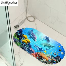 Alfombrillas de baño 35x70cm Ocean World PVC antideslizante ducha alfombra de baño almohadilla de ducha Tapete Banheiro Antiderrapante Tappetino Doccia 231024