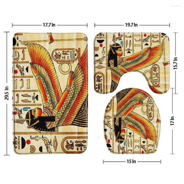 Mattes de bain 3d anciens pharaon égyptien mat 3pc