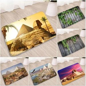 Chaptes de bain 3d Egypte Desert Landscape Mat salle de bain antidérapante tapis de tapis baignoire de salle de bain latérale