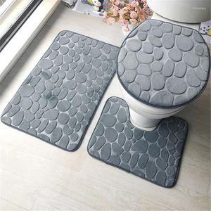 Bath Mats 3pcs Home Bathroom Mat Set Toilet Soft Non Slip Rug Shower Carpets Lid Cover Floor