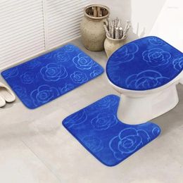 Tapis de bain 3pcs / Set Salle Bathroom Tapes Ultra Soft Non Slip Floor Mat Absorbant U Tapon de toilette Tapis de toilette Baignoire de baignoire