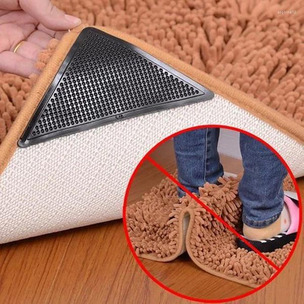 Triangle de bain 4 / 8pcs Triangle lavable Rapage réutilisable Gripper Anti-Skid Rubber Mat Rubber Patch Patch For Tile Floors Carpets