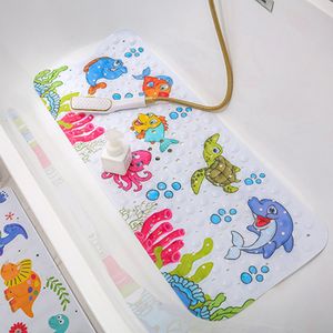 Badmatten 40x100cm Bathtub Non-slip mat Kinderbadkamer afdrukken Cartoon Zuiging Cup PVC Badtoiletvloer Verlengt 221123