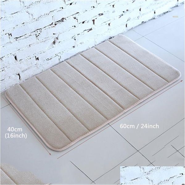 Tapis De Bain 40X60Cm Tapis Antidérapant Chambre Corail Polaire Mousse À Mémoire Tapis De Douche Tapis De Douche Salle De Bains Cuisine Tapis De Sol 13 Couleurs Dh1120 Drop De Dhqse