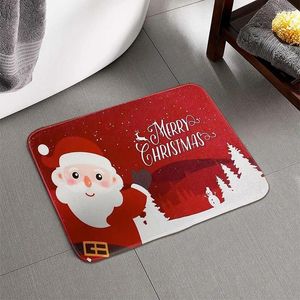 Mattes de bain 40x60cm Santa Claus Match Mat de sol Soft Soft Slip Machine Machine de décoration de Noël Lavable Cadeau 2024