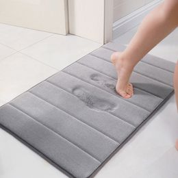 Badmatten 40x60 cm douchegeheugenschuim superabsorberende koraal fleece kamer tapijt toilet vloer non-slip home decor 221130