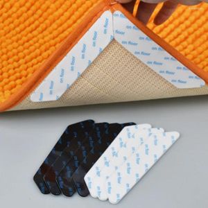 Badmatten 4 stks/8 stks Triangle wasbare Wasbare herbruikbare tapijtgrijper Anti-skid rubberen mat Non slip patch tape voor tegelvloeren tapijten Corners kussen