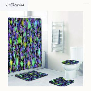 Mattes de bain 4pcs bleu vert colored banyo paspas salle de bain tapis de toilette tapis non galet tapis salle de bain alfombra bano