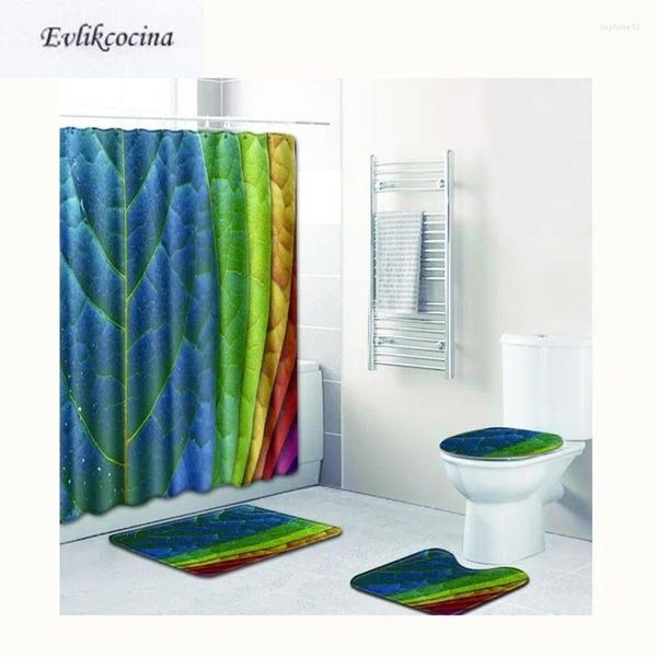 Esteras de baño 4 piezas azul verde amarillo rojo hoja banyo paspas alfombra de baño juego de baño tapis salle de bain alfombra bano