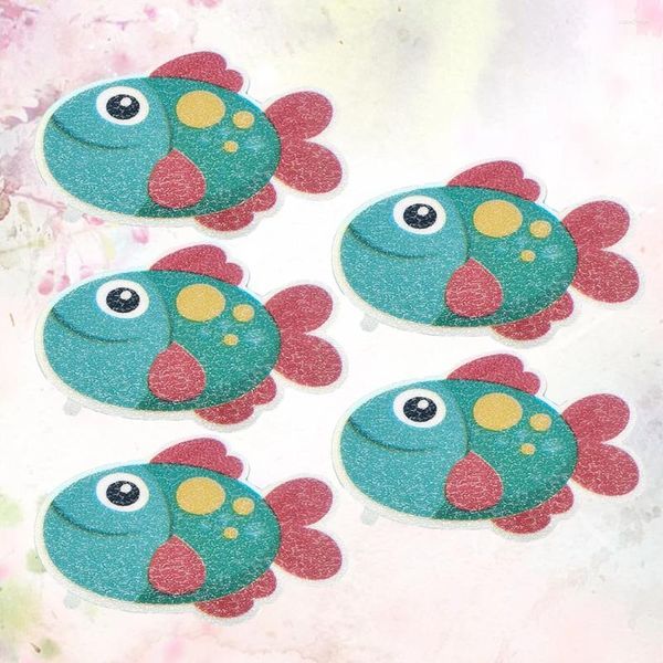 Alfombrillas de baño 5 PCS Pegatinas de bañera antideslizantes Calcomanías Bañera Baño Alfabeto Dibujos animados Niños Lindos