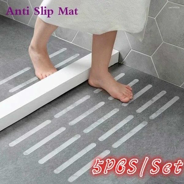 Tapis de bain 5 pièces/ensemble tapis antidérapant, autocollants de poignée, bandes de douche, bande de sécurité pour sol, tapis de salle de bain