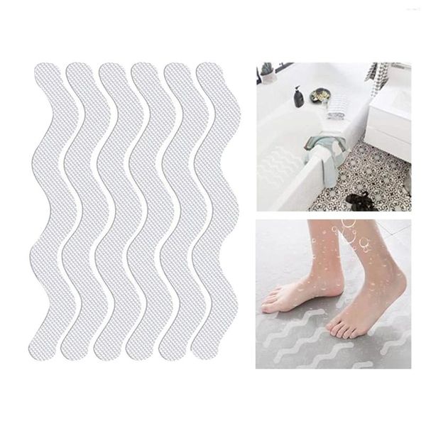 Tapis de bain 6 pièces autocollants de baignoire antidérapants autocollants anti-douche pour bandes de sécurité pour escaliers de baignoire