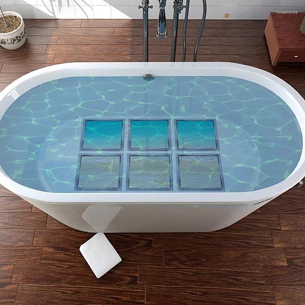 Alfombrillas de baño 6 unid/set pegatinas adhesivas antideslizantes adecuadas para bañera ducha piscina barco escaleras accesorios de decoración del baño del hogar