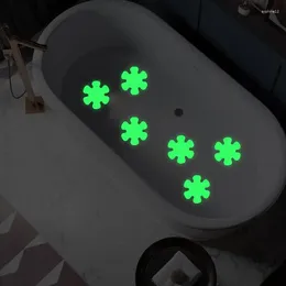 Mattes de bain 6pcs Autocollants de sécurité de salle de bain Auto-adhésif Glow de douche d'autocollant Dark Fleule Fleu