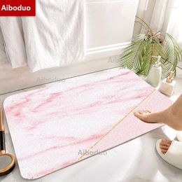 Mats de baño Aiboduo Drop Mármol de mármol Alfombra de baño Kawaii Cocina rosa alfombra decorativa del pasillo decorativo