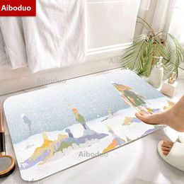 Mattes de bain Aiboduo pour la salle de bain de chambre à coucher familiale Salle de neige non glissée Chaussure de sol Girly Mat de sol Decoration Home Tapis rose tapis de tapis rose