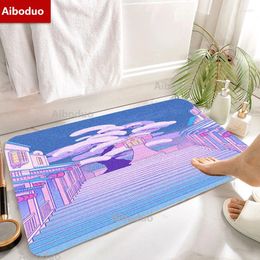 Badmatten Aiboduo Non-slip douchemat Huishouden 40x60/50x80cm Japanse architectuur Deur kamer zachte badkamer droog tapijten baden