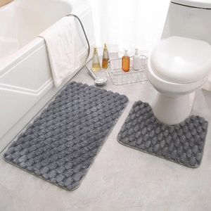 Tapis de bain Tapis de salle de bain antidérapant Tapis absorbant Tapis de sol en molleton de corail Épaissi Porte de rembourrage en mousse à mémoire de forme