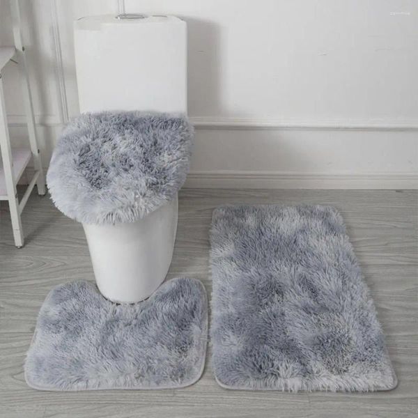 Tapis de bain Tapis de douche antidérapant Ensemble de tapis de salle de bain luxueux 3 pièces avec support en caoutchouc antidérapant en microfibre super douce pour un confort ultime