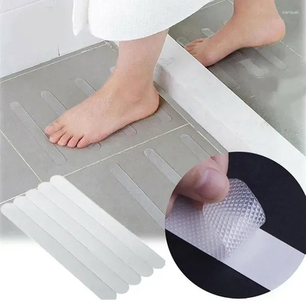 Tapis de bain Bandes antidérapantes Autocollants de douche transparents Bandes de roulement Baignoire Non Escaliers Autocollants de flocon de neige pour baignoire