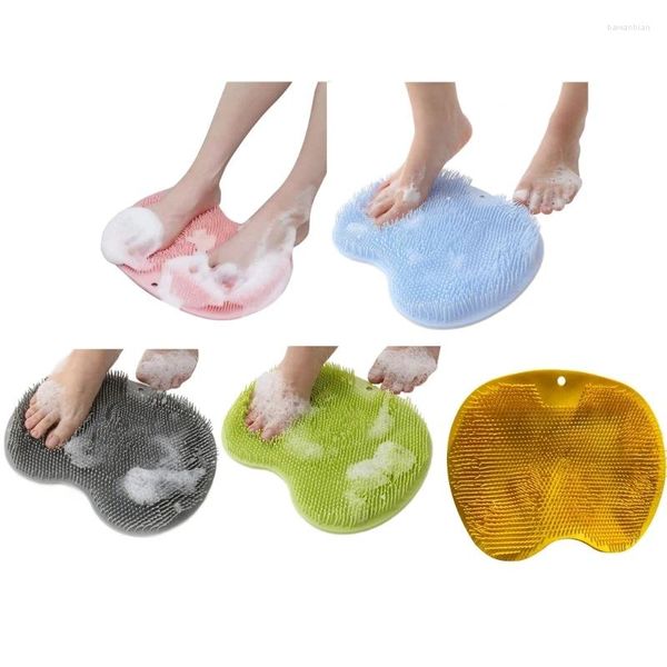 Brosse de lavage des pieds de bain de bain avec pavé exfoliant Mat Sucker Mat Mat Scurbber