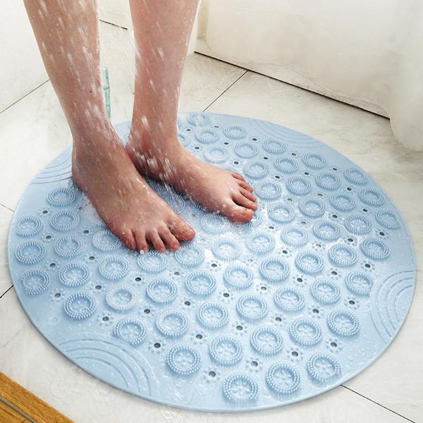 Tapis de bain antidérapant en Silicone, Anti-lutte, nettoyage des pieds, coussin de Massage pour salle de bain, douche au sol à forte ventouse
