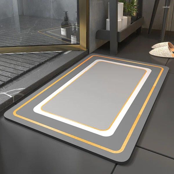 Tapis de bain tapis de sol absorbant pour salle de bain porte de toilette ménage tampons antidérapants à séchage rapide