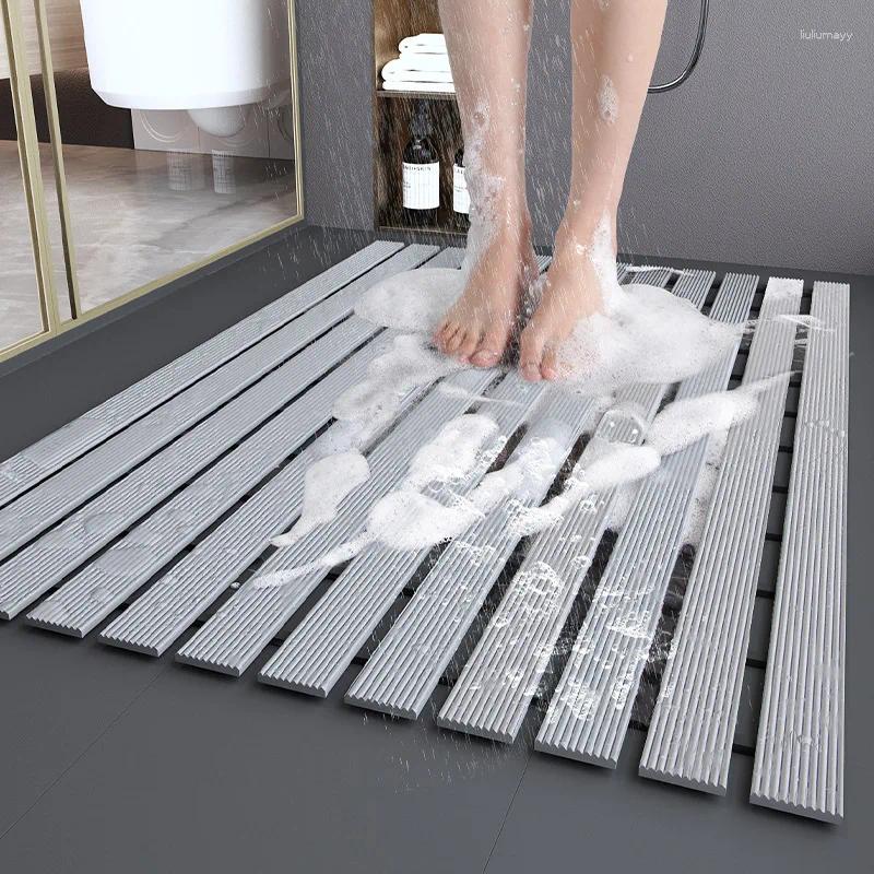 Tapis de bain Tapis de salle de bain TPE Composite caoutchouc tapis de sol antidérapant couleur unie maison douche toilettes pour enfants salle de bain tapis anti-chute