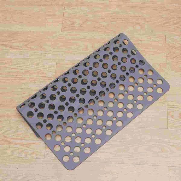 Alfombrillas de baño Mat de baño tazas sin succión agujeros círculo alfombra de ducha de almohadilla para hogar- 53x53cm (gris)