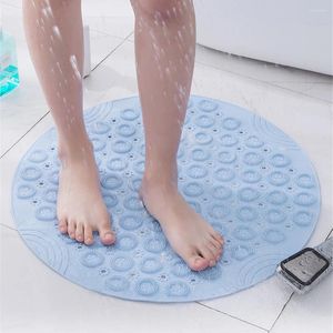 Mattes de bain Mat de salle de bain Mat antidérapant PVC ronde PVC avec trou de drain Silicone Baignage Foot Massage Pad Bathtub Soft Tapis