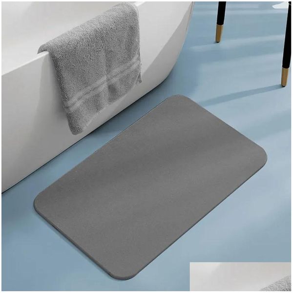 Tapis de bain Tapis de salle de bain Terre de diatoées Pied à séchage rapide Absorption d'eau stable antidérapante pour la livraison à domicile Accessoires de jardin Ota8H