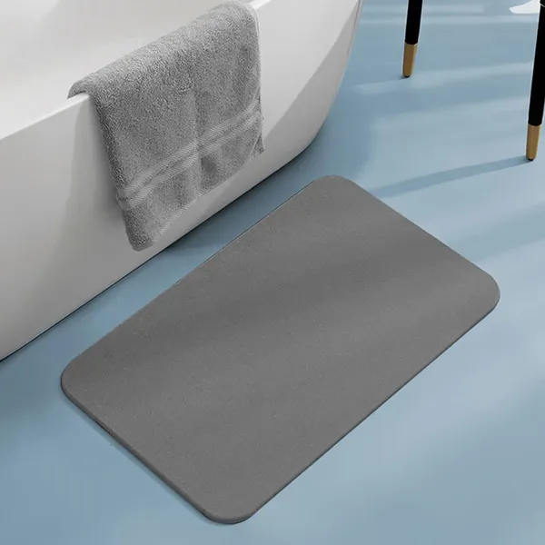 Tapis de bain tapis de salle de bain terre de diatomées pied à séchage rapide antidérapant Absorption d'eau Stable pour la maison