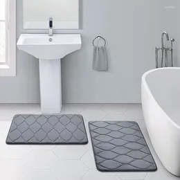 Mattes de bain Mat de salle de bain Mattes non glissantes Absorbant imperméable Tapis épaissi lent rebond de sol de douche de douche Sponge Toilet rembourré