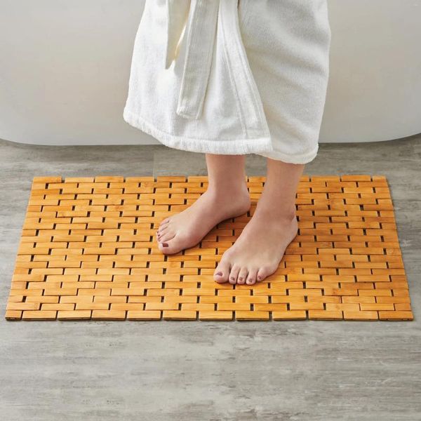 TAUX DE BAIN MATES BEAUX ET PRATIQUES PRATIQUES CROCH BAMBOO TILE MATE ANTI-SLIP ANTI-Fall Strong Water Repulation 18 