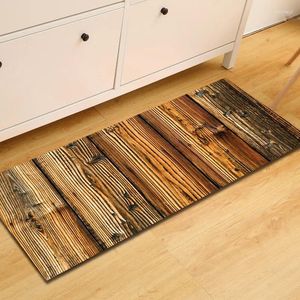 Alfombras de baño, felpudo de entrada para dormitorio, decoración del suelo del pasillo del hogar, alfombra para sala de estar, alfombra antideslizante para baño de grano de madera, alfombra de cocina