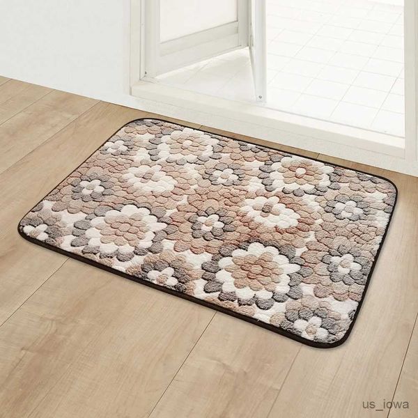 Alfombrillas de baño alfombrilla para el suelo Entrada de la casa Puquero Coral Cocina Decoración de la puerta de la puerta del baño Alfombra Sala de baño Anti-Slip Foot Alfombra