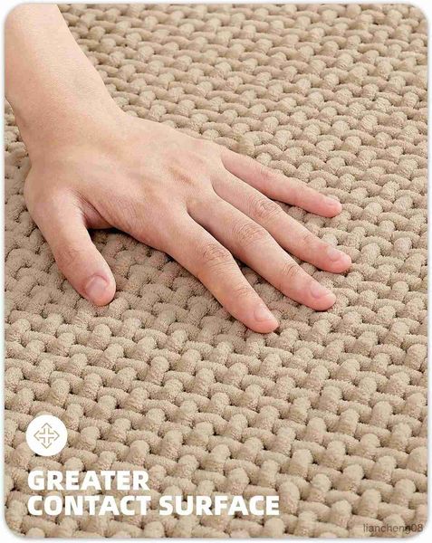 Alfombras beige chenille alfombras de baño sin deslizamiento absorbente seca seca- 16x24 alfombras de alfombra de alfombras de baño pequeño para baño