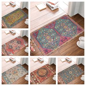 Tapis de bain Style bohème Mandala motif imprimé flanelle tapis de sol salle de bain décor tapis antidérapant pour salon cuisine bienvenue paillasson 230919