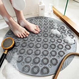 Badmatsmerk PVC Non-slip badkamermat 55 cm ronde doucheveiligheid huishoudelijke kamer massage siliconen voet