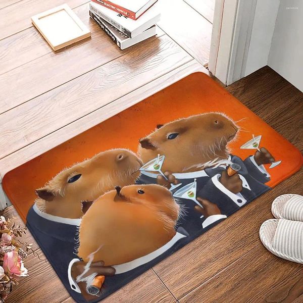 Alfombras de baño Capybara Mat Brown Animal Absorbente Almohadilla de inodoro para ducha Entrada de la casa Piso antideslizante Custom DIY Baño