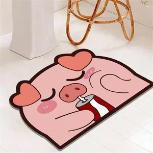 Tapis de bain Carpet décoration intérieure absorbant non glissement de dessin animé Forme des ménages étendus