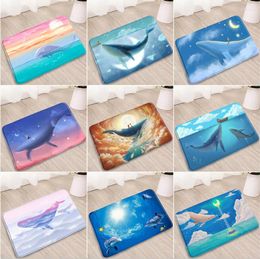 Tapetes de banho Animais dos desenhos animados Tapete de banheiro Ocean Life Baleia Muito Starry Sky Moon Cartoons Boy Children's Room Decor Tapete Entrada Capacho