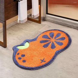 Badmatten Cartoon Fruitmat Oranje perzik anti-slip waterabsorberend schattige kinderen badkamer tapijt