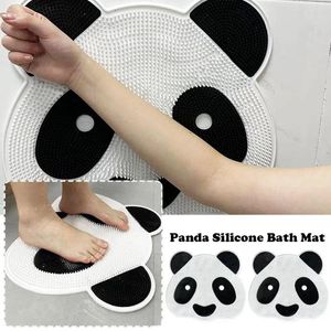 Tapis de bain en Silicone Panda de dessin animé, antidérapant, Massage des pieds, Type de nettoyage, salle de bain, sécurité, douche, ventouse, E3Y9, 45cm